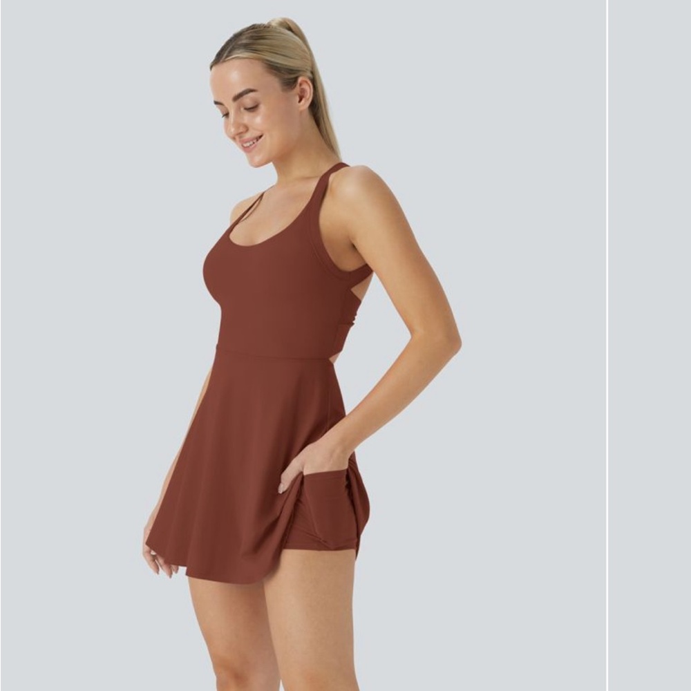HALARA Women's Brown Midi Dress